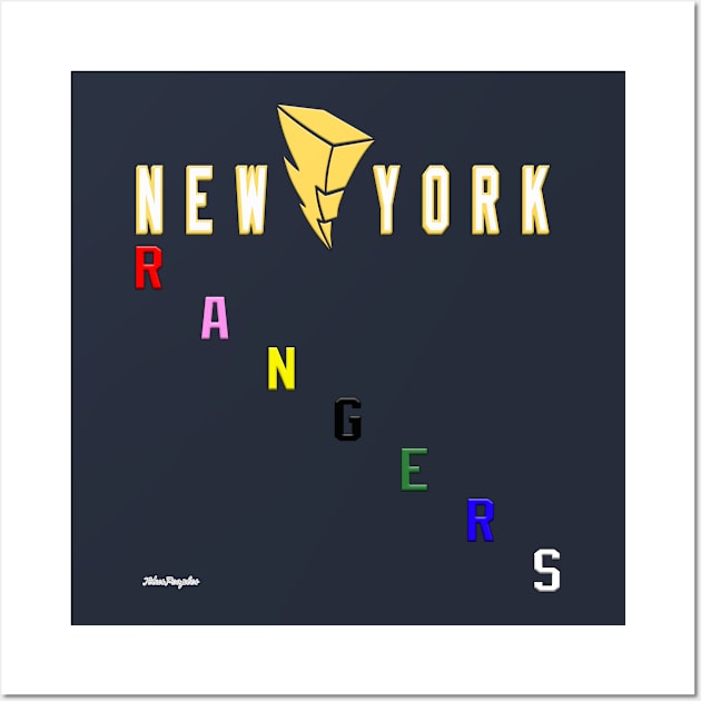 New York Rangers X Power Rangers Wall Art by realkidtitus